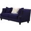 Marylou Velvet With Nailheads Loveseat In Blue