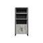 Mason Modern Wood Laminate Bookcase with Doors In Concrete Gray