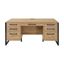 Mason Modern Wood Laminate Double Pedestal Executive Desk with Drawers In Light Brown