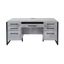 Mason Modern Wood Laminate Office Desk with Drawers In Concrete Gray