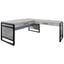 Mason Modern Wood Laminate Open Return L-Desk with Drawers In Concrete Gray