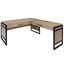 Mason Modern Wood Laminate Open Return L-Desk with Drawers In Light Brown