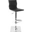 Masters Contemporary Adjustable Barstool With Swivel In Black Faux Leather