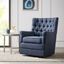 Mathis Swivel Glider Chair In Blue