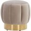 Maxine Channel Tufted Ottoman In Pale Taupe And Gold