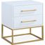 Maxine Night Stand In White and Gold