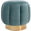 Maxine Channel Tufted Ottoman In Seafoam And Gold