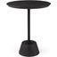 Maxwell 20 Inch Round Dark Brown Wood With Black Metal Pedestal Side Table