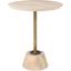 Maxwell 20 Inch Round Light Brown Wood With Gold Metal Pedestal Side Table