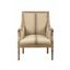 Mckenna French Detailing Solid Wood Upholstered Accent Chair In Tan