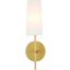 Mel 1 Light Brass And White Shade Wall Sconce LD6004W5BR