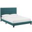 Melanie King Tufted Button Upholstered Fabric Platform Bed In Teal