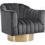 Meridian 520Grey Farrah Series Armchair Velvet Accent Chair