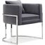 Meridian 524Grey Pippa Series Armchair Fabric Wood and Metal Frame Accent Chair