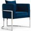Meridian 524Navy Pippa Series Armchair Fabric Wood and Metal Frame Accent Chair