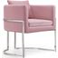 Meridian 524Pink Pippa Series Armchair Fabric Wood and Metal Frame Accent Chair