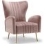 Opera Velvet Accent Chair In Pink