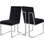 Meridian 731BlackC Alexis Series Contemporary Velvet Metal Frame Dining Room Chair Set of 2