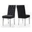Meridian 732BlackC Juno Series Contemporary Velvet Metal Frame Dining Room Chair Set of 2