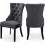 Meridian 740GreyC Nikki Series Contemporary Fabric Wood Frame Dining Room Chair Set of 2
