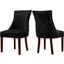 Meridian 774BlackC Hannah Series Contemporary Velvet Wood Frame Dining Room Chair Set of 2