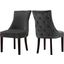 Meridian 774GreyC Hannah Series Contemporary Velvet Wood Frame Dining Room Chair Set of 2