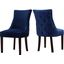Meridian 774NavyC Hannah Series Contemporary Velvet Wood Frame Dining Room Chair Set of 2