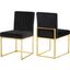 Meridian 778BlackC Giselle Series Contemporary Velvet Metal Frame Dining Room Chair Set of 2