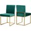 Giselle Velvet Dining Chair Set of 2 In Green