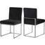 Meridian 779BlackC Giselle Series Contemporary Velvet Metal Frame Dining Room Chair Set of 2