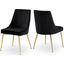 Meridian 783BlackC Karina Series Contemporary Velvet Metal Frame Dining Room Chair Set of 2
