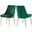 Meridian 783GreenC Karina Series Contemporary Velvet Metal Frame Dining Room Chair Set of 2