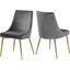 Meridian 783GreyC Karina Series Contemporary Velvet Metal Frame Dining Room Chair Set of 2
