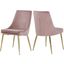 Meridian 783PinkC Karina Series Contemporary Velvet Metal Frame Dining Room Chair Set of 2