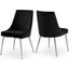 Meridian 784BlackC Karina Series Contemporary Velvet Metal Frame Dining Room Chair Set of 2