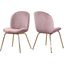 Meridian 785PinkC Paris Series Contemporary Velvet Metal Frame Dining Room Chair Set of 2
