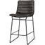 Meritt 37 Inch Black Faux-Leather Seat With Black Metal Frame Stool