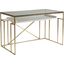 Merville White and Gold Home Office Desk with Hutch