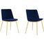 Messina Modern Blue Velvet And Gold Metal Leg Dining Room Chair