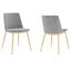 Messina Modern Gray Velvet and Gold Metal Leg Dining Room Chair Set of 2