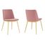 Messina Modern Pink Velvet and Gold Metal Leg Dining Room Chair Set of 2
