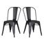 Metal Bar Chair Set of 2 In Matte Black