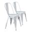 Metal Bar Chair Set of 2 In Sanded Matte White