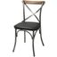 Metal Crossback Chair Set of 2 With Black Seat Cushion