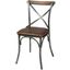 Metal Crossback Chair Set of 2 With Vintage Brown Seat Cushion