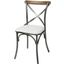 Metal Crossback Chair Set of 2 With White Seat Cushion