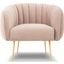 Metro Channeled Accent Chair In Brass Legs And Rosa Pink Upholstery