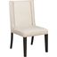 Mia Linen Upholstered Wood Parsons Chair Set of 2 In Beige With Nailhead Trim