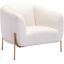 Micaela Ivory and Gold Arm Chair