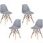 Mickey 17.5 Inch Plastic Dining Chair Set of 4 In Gray